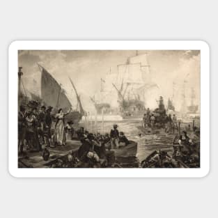 Lady Hamilton welcomes the Fleet as victors of the Battle of the Nile 1798 Sticker